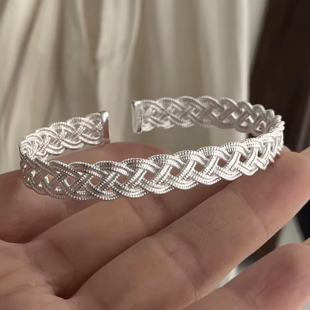 Sterling Silver Braided Cuff Bracelet